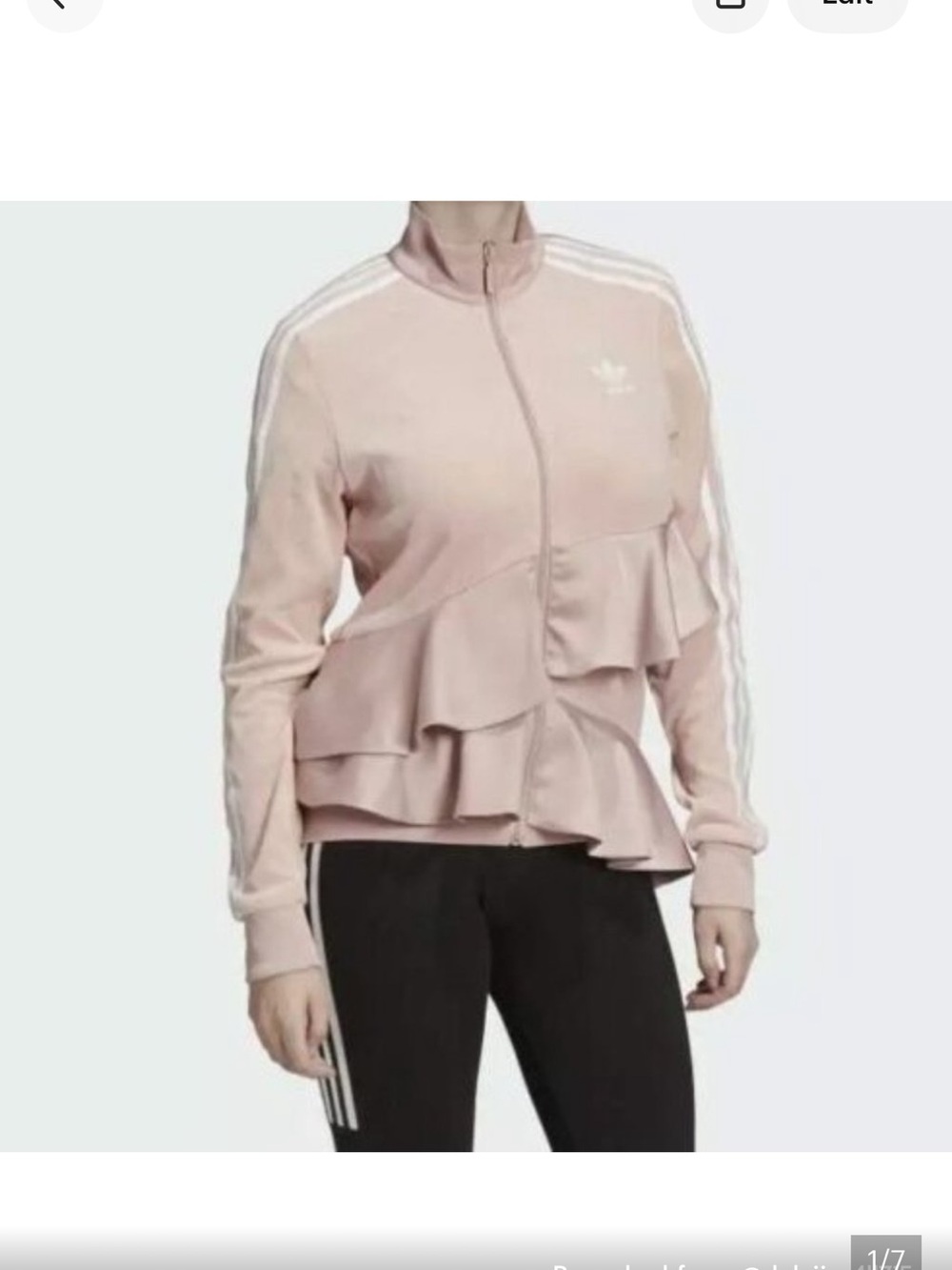 adidas Originals Pink Ruffled Jacket - Picture 7 of 7